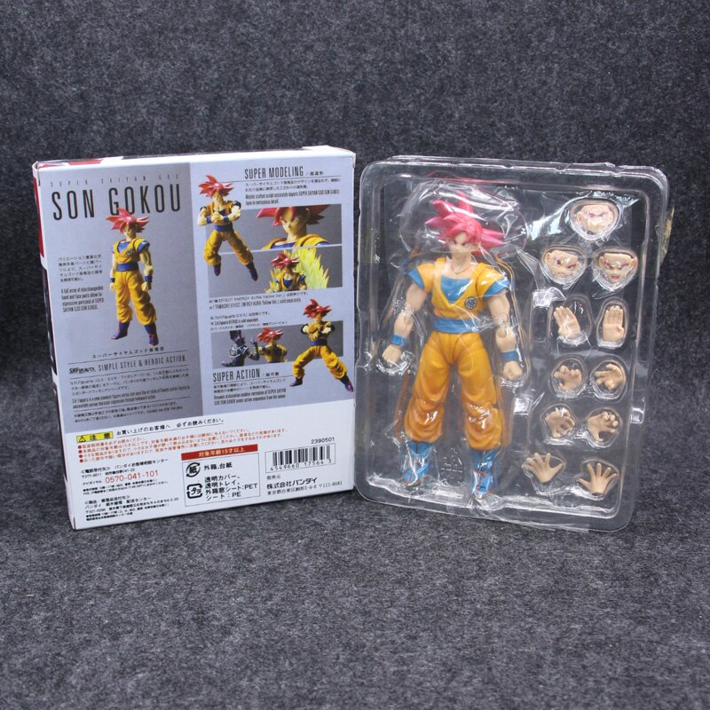 MH80 - Mô Hình Cao Cấp SHF Son Goku Super Saiyan God Cao 16cm Siêu Xay Da Songoku Dragon Ball Bảy Viên Ngọc Rồng