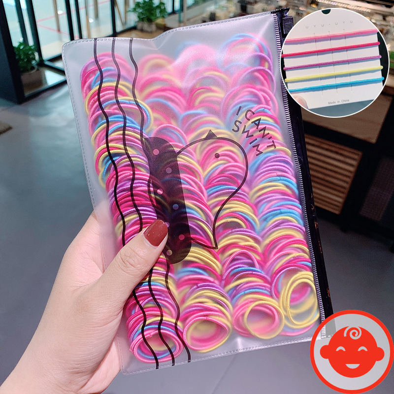 Sét 500 Dây Chun Buộc Tóc Nhiều Màu Kèm Túi Zip BT15