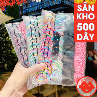 Sét 500 Dây Chun Buộc Tóc Nhiều Màu Kèm Túi Zip BT15