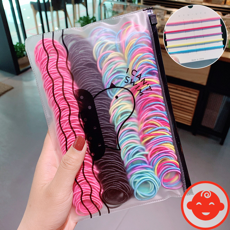 Sét 500 Dây Chun Buộc Tóc Nhiều Màu Kèm Túi Zip BT15