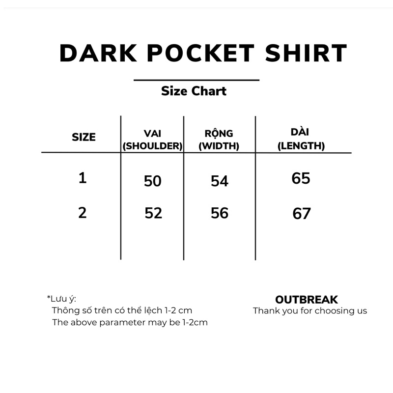 OUTBREAK - ÁO SƠMI BOXY *DARK POCKET SHIRT*