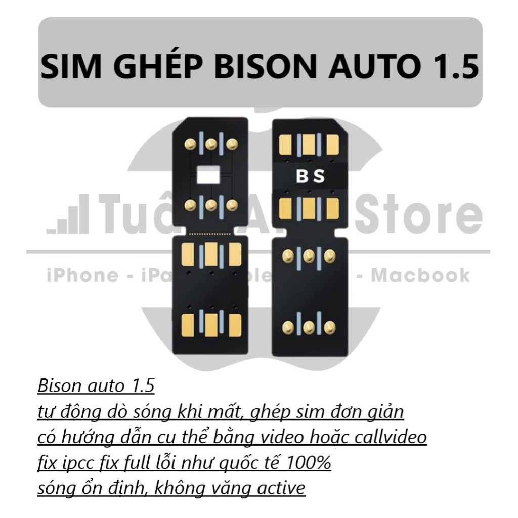 SIM GHÉP BISON AUTO 1.6 BẢN MỚI NHẤT FIX FULL LỖI CHO IPHONE LOCK