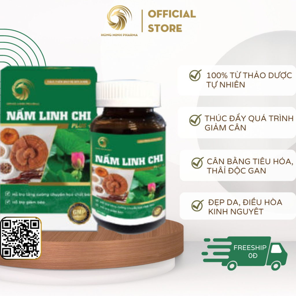 Giảm Cân Nấm Linh Chi Plus Hồng Minh - Giảm Nhanh Không Gây Mệt