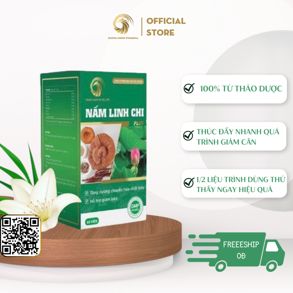 1/2 Liệu Trình - Giảm Cân Nấm Linh Chi Plus Hồng Minh - Giảm Cân An Toàn Hiệu Quả