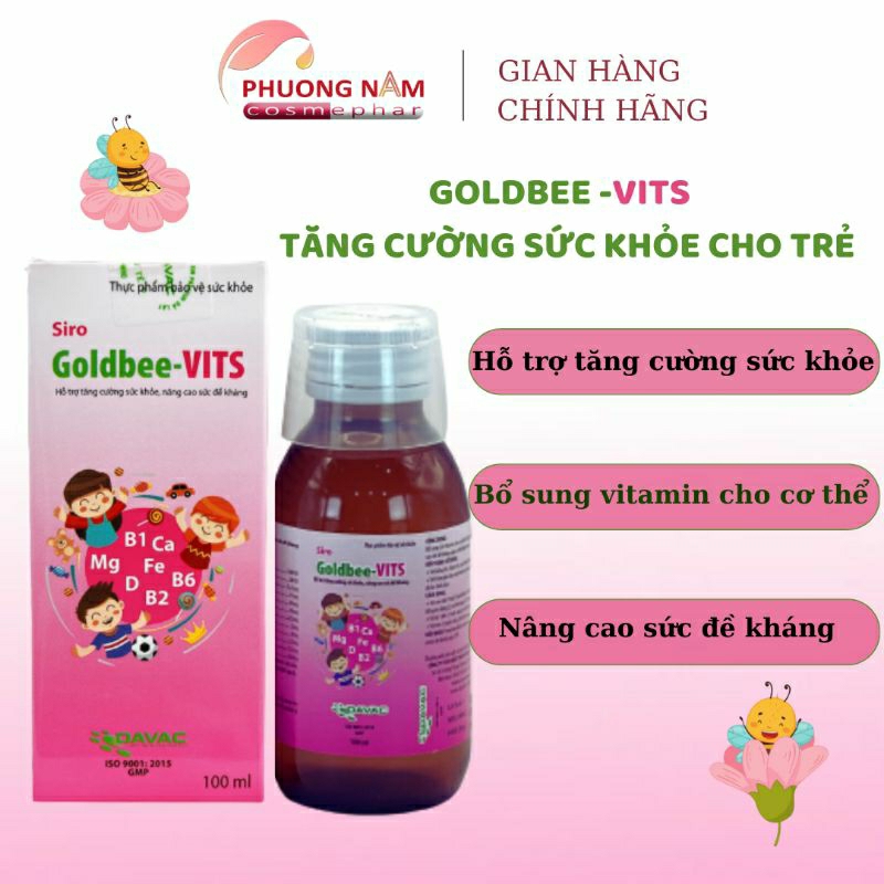 Siro GOLD BEE - VITS giúp tăng cường sức khoẻ, nâng cao sức đề kháng (Chai 100ml)