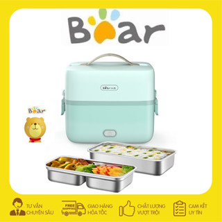 Hộp Cơm Cắm Điện Bear DFH-B12E1 Hâm Nóng Cực Nhanh Inox 304 2 tầng 3 ngăn Giữ Nhiệt Chống Trào