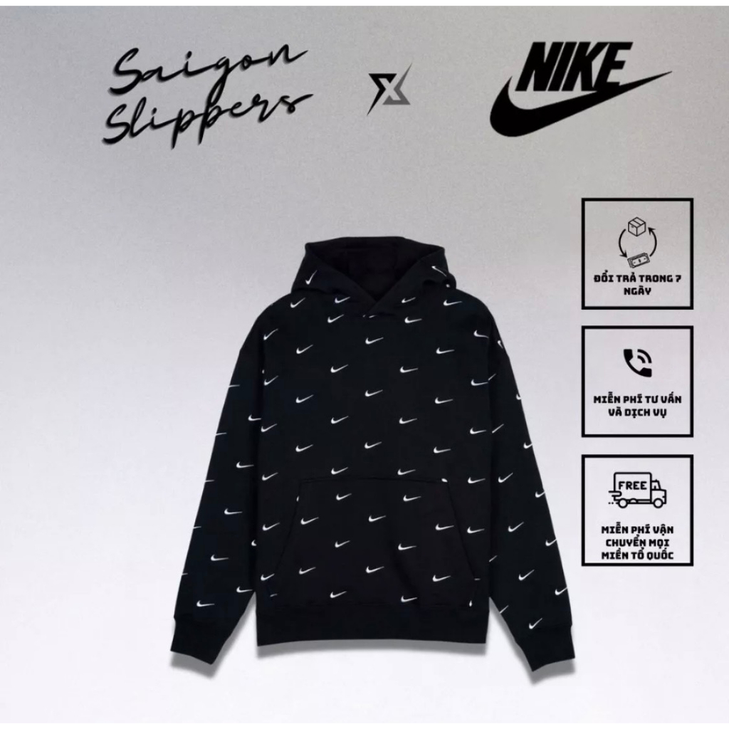 Áo Hoodie Nam Nữ From Rộng - Áo Hoodie Nike In Full Chất Liệu Nỉ Chân Cua Siêu Ấm Phong Cách Hàn