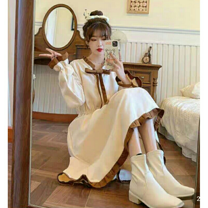 Đầm nhung tăm sz M