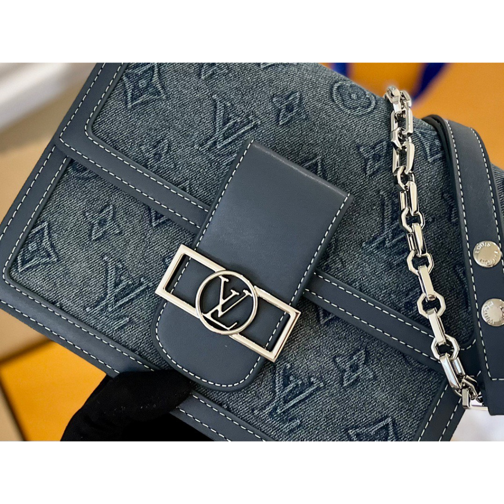 TÚI ĐEO CHÉO LVvs  DAUPHINE SZ 25 BẢN JEANS MỚ SIZE 25CM FULLBOX NAM CHÂM NHƯ ẢNH ẢNH THẬT TỰ CHỤP
