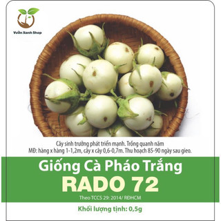 Hạt giống cà pháo trắng rado 72 hạt giống rạng đông