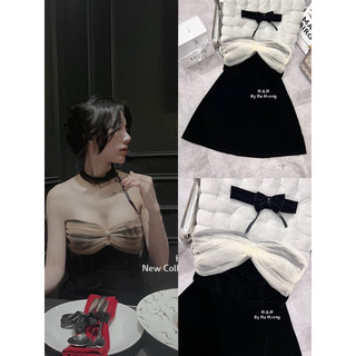 Đầm nhung phối lưới ngực kèm vòng cổ kèm ảnh thật tại shop