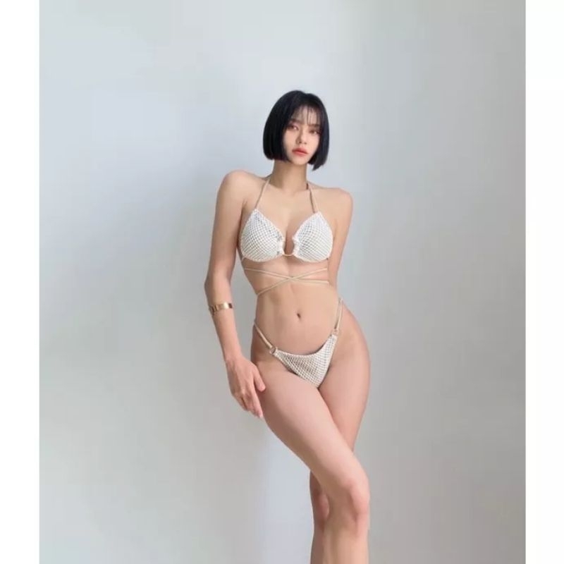 Bikini Phối Khoen Cột Dây Siêu Sexy Tanning
