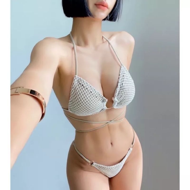 Bikini Phối Khoen Cột Dây Siêu Sexy Tanning