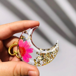 Móc khóa handmade Hoa Thật (thêm tên theo yêu cầu ) Keychain Lilande