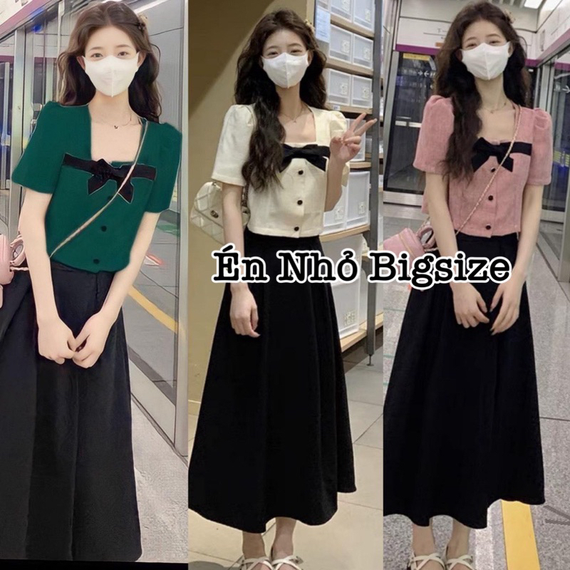 Thời Trang Bigsize - Set Áo và Chân Váy Bigsize Xinh Nhẹ Nhàng Thiết Kế Dự Tiệc Cho Nữ Đẹp Sang Chảnh Dễ Thương 50-95kg