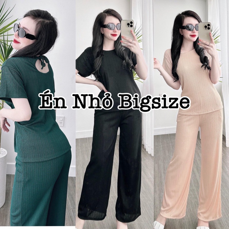 Thời Trang Set Thun Gân Tăm Bigsize Dài Thiết Kế Bigsize Nữ Xinh Đẹp Dễ Thương 50-90kg