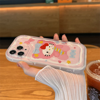 Ốp lưng iphone chống sốc trong suốt viền nổi hình mèo hồng He.llo kit.ty cho iphone 7/8/X/XS/11/12/13/14 Pro Plus Max