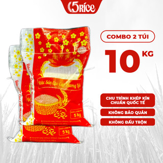 Gạo thơm hương lài đặc sản - combo 10kg - gạo thượng hạng thơm dẻo, đậm vị chính hãng 5rice