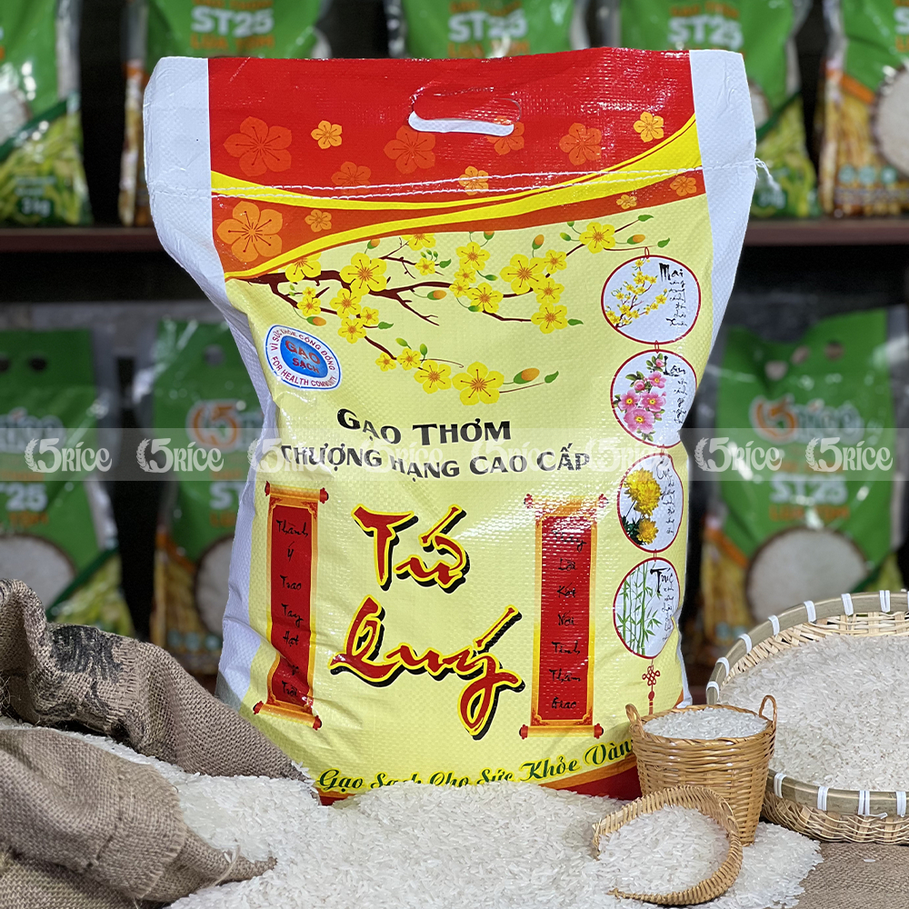 Gạo thơm thượng hạng Tứ Quý - COMBO 20kg - Gạo thượng hạng thơm dẻo, đậm vị chính hãng 5RICE | BigBuy360 - bigbuy360.vn