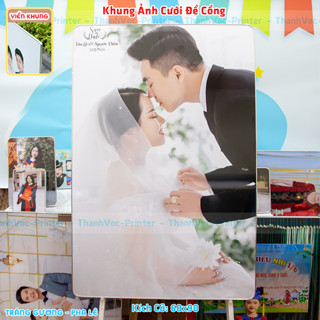 Khung ảnh gỗ tráng gương pha lê treo tường khổ lớn 40x60, 50x75 và 60x90 bảo hành 30 năm về màu sắc