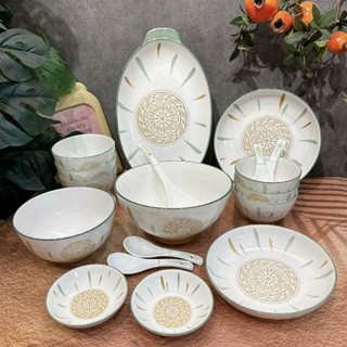 🌺set bát đĩa thổ cẩm vân tách lẻ món🌺
