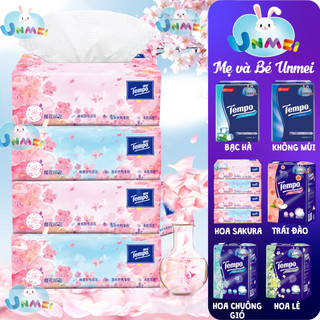 Tempo - Lốc 4 Gói Khăn Giấy Tempo Softpack Icy Menthol 4 Lớp Khăn Giấy rút Tempo