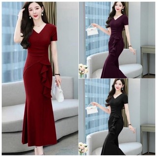 Đầm body cổ V đuôi cá sang trọng