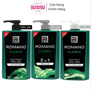 Tắm gội romano classic 2in1 650g/sữa tắm nước hoa nam romano classic sạch sảng khoái 180g - 650g/dầu gội xanh