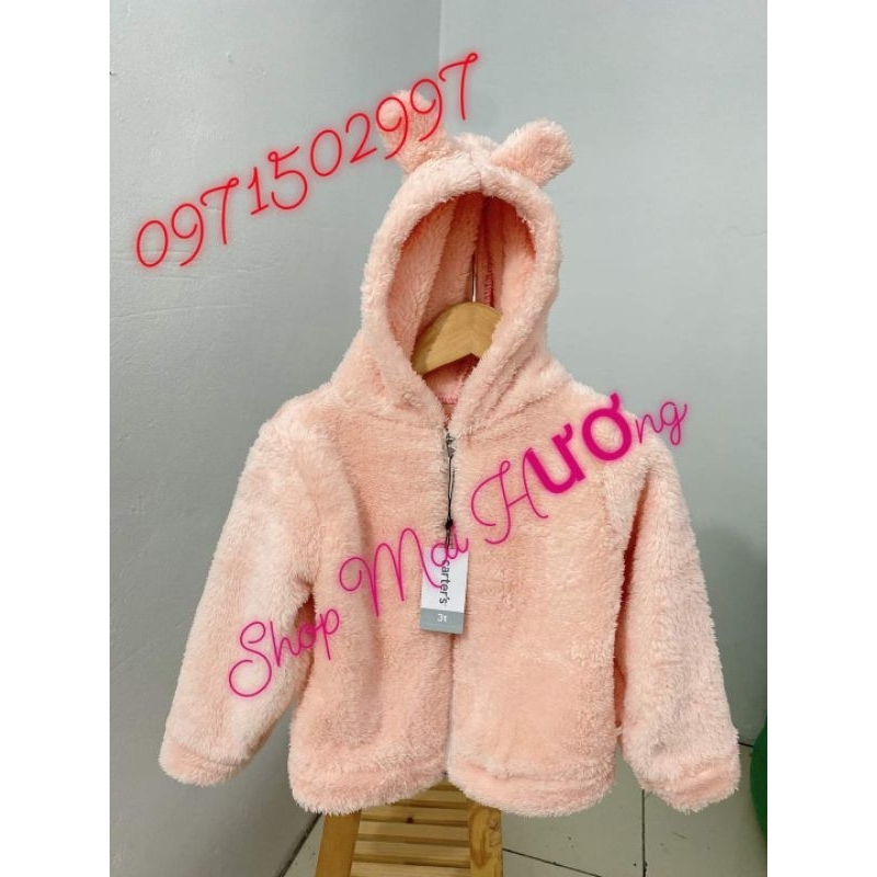 Áo khoác lông tai gấu cho bé