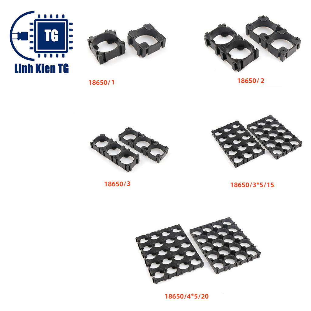 Sét 20 Khung gắn pin 18650 1/2/3/15 cell đế đỡ gắn pin 1 viên 2 viên 3 viên 15 viên tiện dụng