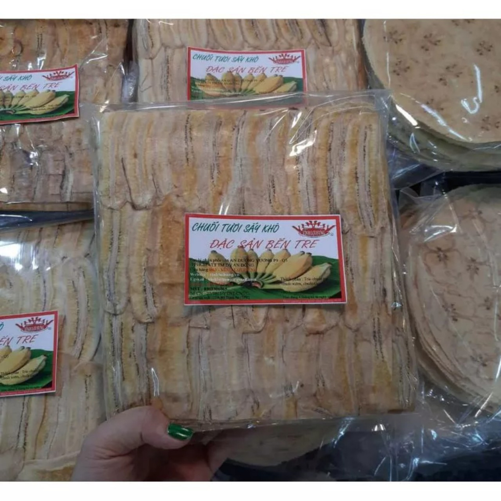 Bánh chuối sấy khô nguyên chất chưa nướng túi 500gr
