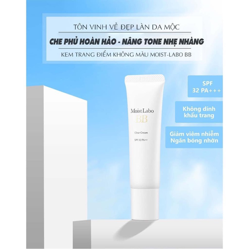 Kem nền không màu Meishoku Moist-Labo BB Clear Cream SPF32+++