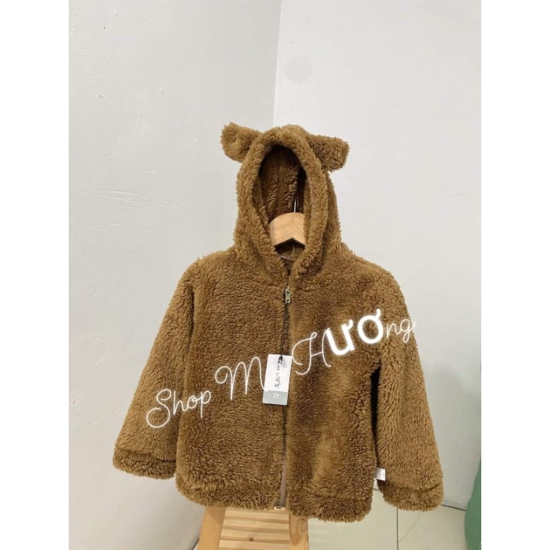Áo khoác lông tai gấu cho bé