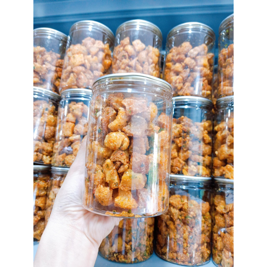 1KG Tóp mỡ mắm hành đậm vị ĂN GÌ SÀI GÒN, tóp mỡ nguyên miếng siêu giòn, siêu ghiền, hũ seal nhôm