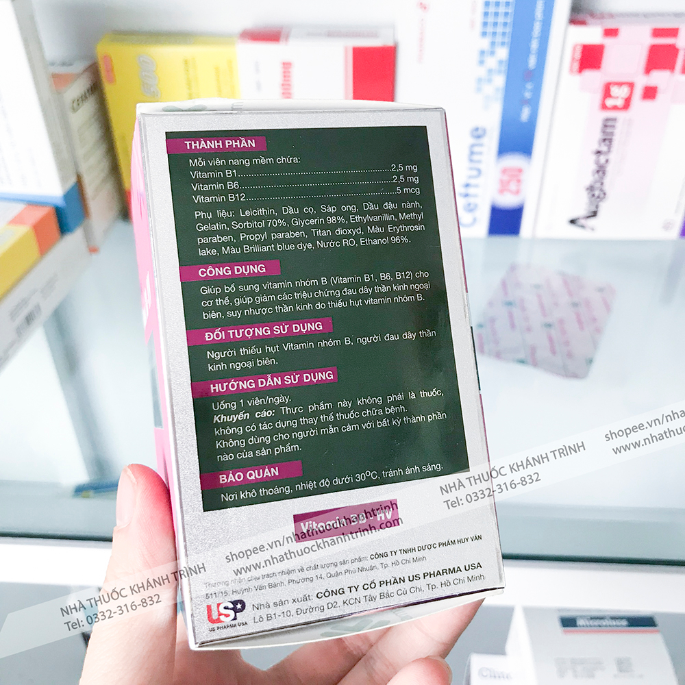 Vitamin 3B - HV  - hộp 100 viên nang mềm