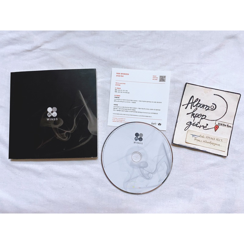 Bts mini abum Wings đã khui seal, gồm CD photobook như hình
