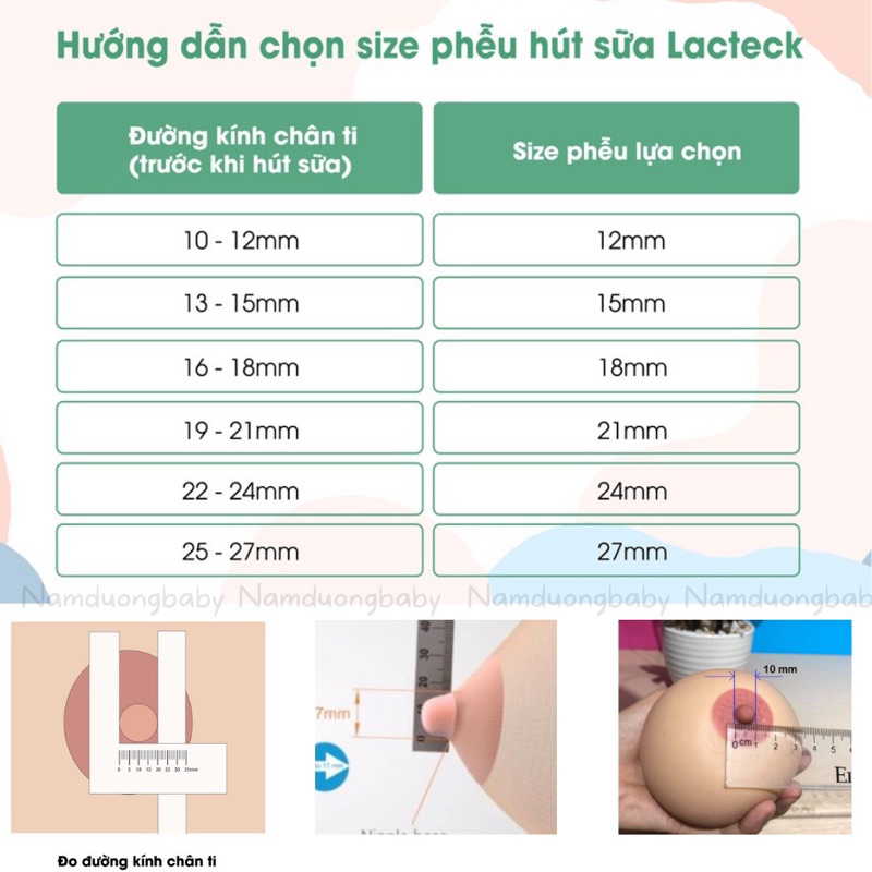 Phễu hút sữa Lacteck Baby Motion silicon chính hãng dùng cho máy hút sữa Medela Spectra Avent Unimom