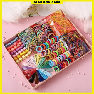 Set 780 chi tiết cột kẹp tóc cho bé-dây buộc tóc bé gái-kẹp tóc bé gái