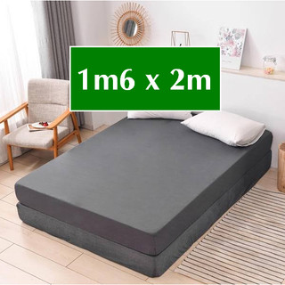 Ga nệm vải thun Hàn Quốc màu xám 1m6 x 2m