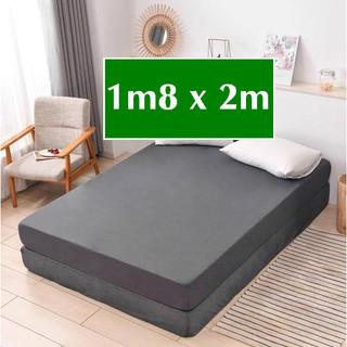 Ga nệm vải thun Hàn Quốc màu xám 1m8 x 2m