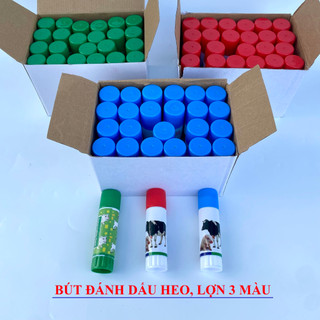 Bút đánh dấu heo 3 màu xanh đỏ, bút sáp đánh dấu lợn
