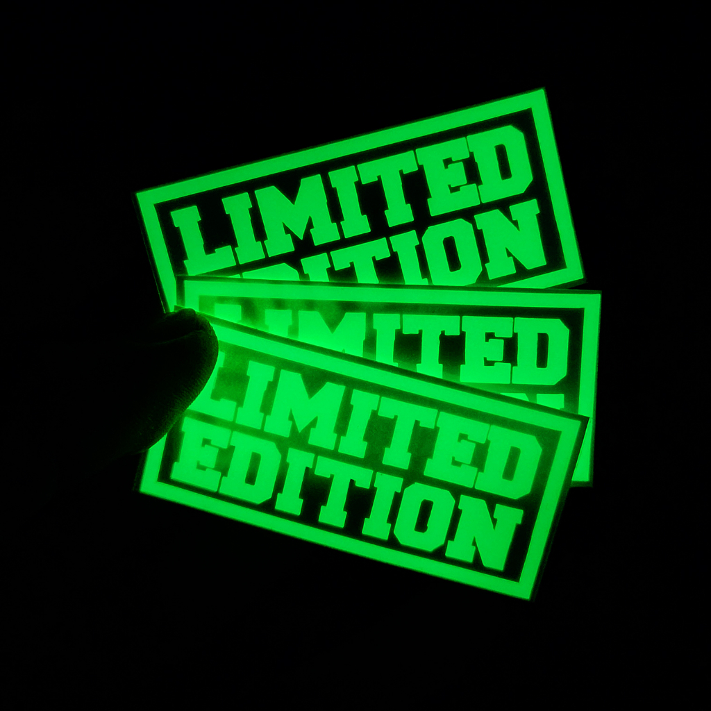 Tem LIMITED EDITION dạ quang phát sáng ban đêm trang trí xe honda Yamaha