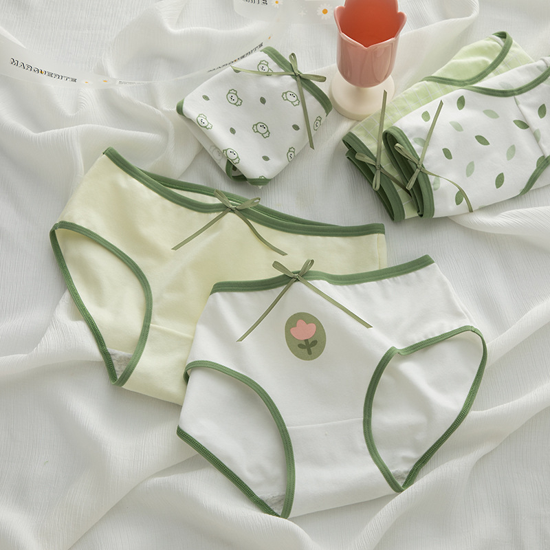 Quần Lót Nữ Cotton Màu Matcha Thoáng Khí Co Dãn 4 Chiều