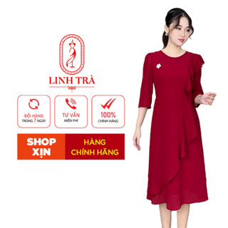 Đầm Trung Niên Linh Trà ( TM1169 ) từ 45-75kg BIGSIZE thiết kế sang trọng, Đầm tặng mẹ, tặng bà Đầm đi tiệc [ LINHTRA ]