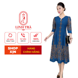 Đầm Trung Niên Linh Trà ( LT229 ) từ 45-75kg thiết kế sang trọng, Đầm tặng mẹ, tặng bà Đầm đi tiệc [ LINHTRA ]