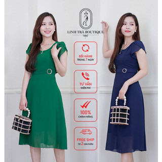  Đầm Trung Niên Linh Trà   TM44   từ 45-75kg BIGSIZE thiết kế sang trọng Đầm tặng mẹ tặng bà Đầm đi tiệc   LINHTRA   