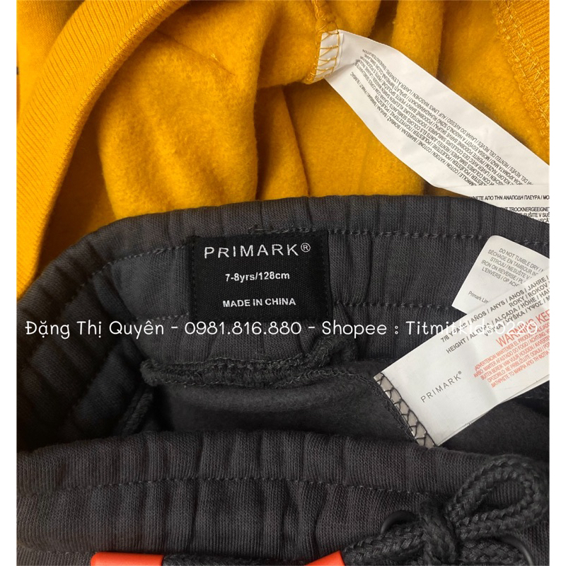 Bộ nỉ bé trai p.rimark dư xịn 7-15y