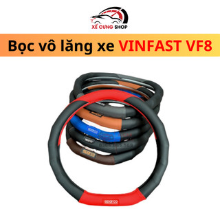 Bọc vô lăng kiểu Dcut cho xe Vinfast VF8 - Bọc vô lăng Sparco cao cấp