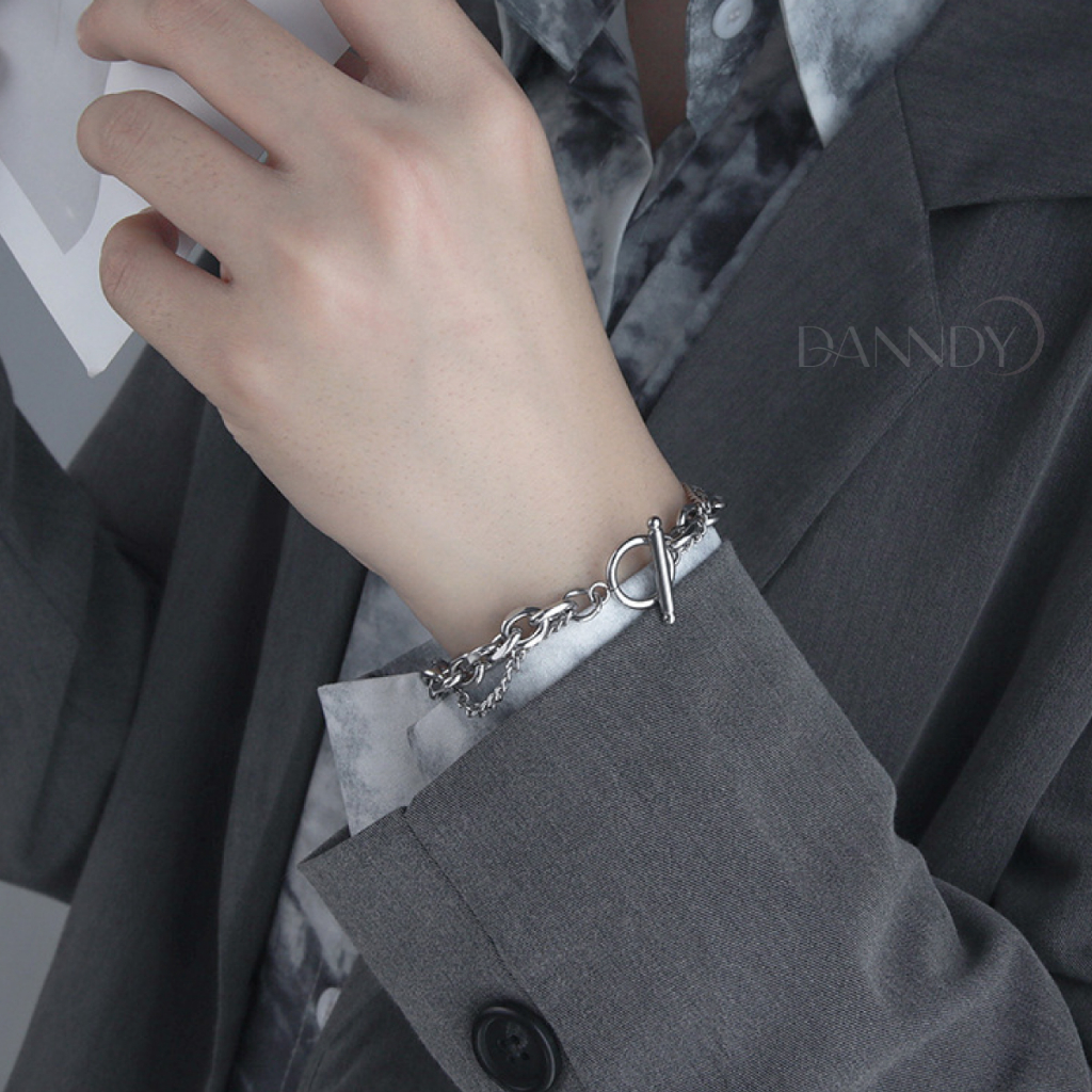 Vòng Tay Lắc Tay Unisex 2 Lớp Thời Trang. Lắc Tay Nam Thép Titan Không Gỉ. Vòng Tay Nam | Dandy