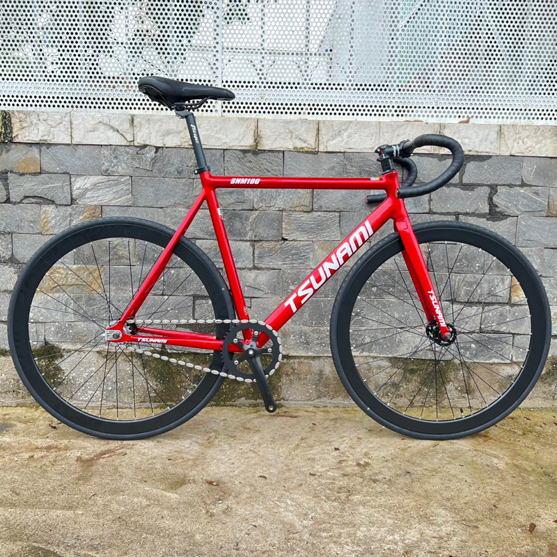 Xe đạp fixed gear TSUNAMI SNM100 cơ bản - Màu đỏ